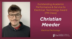 Christian Meeder, Thaddeus Stevens College of Technology, 2021 Outstanding Academic Acheivement Award Winner 